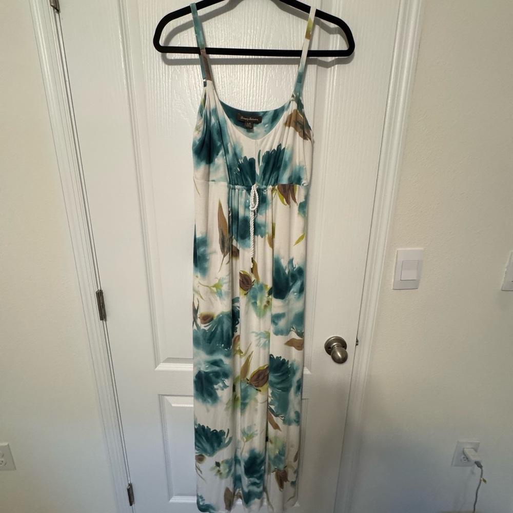 Tommy Bahama Teal and White Floral Maxi Dress